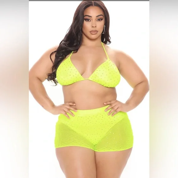 Nwot Icy Girl Rhinestone bikini shorts size 2X - Picture 1 of 7